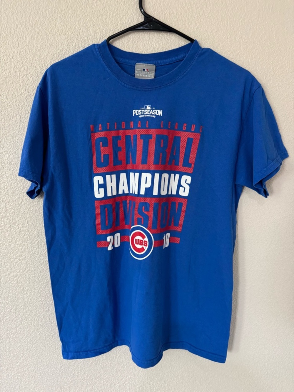 Chicago Cubs 2016 Central Division Champions T-Shirt Men’s Medium Blue MLB Tee
